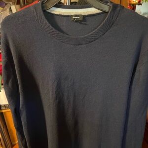 Express Men's Deep Blue Crewneck Sweater
